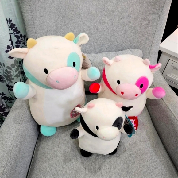 BNWT~ 10 " Connor, 12" Caedyn & 14" Belana Hugmee Squishmallow Cows 🐄 Bundle - Picture 6 of 10
